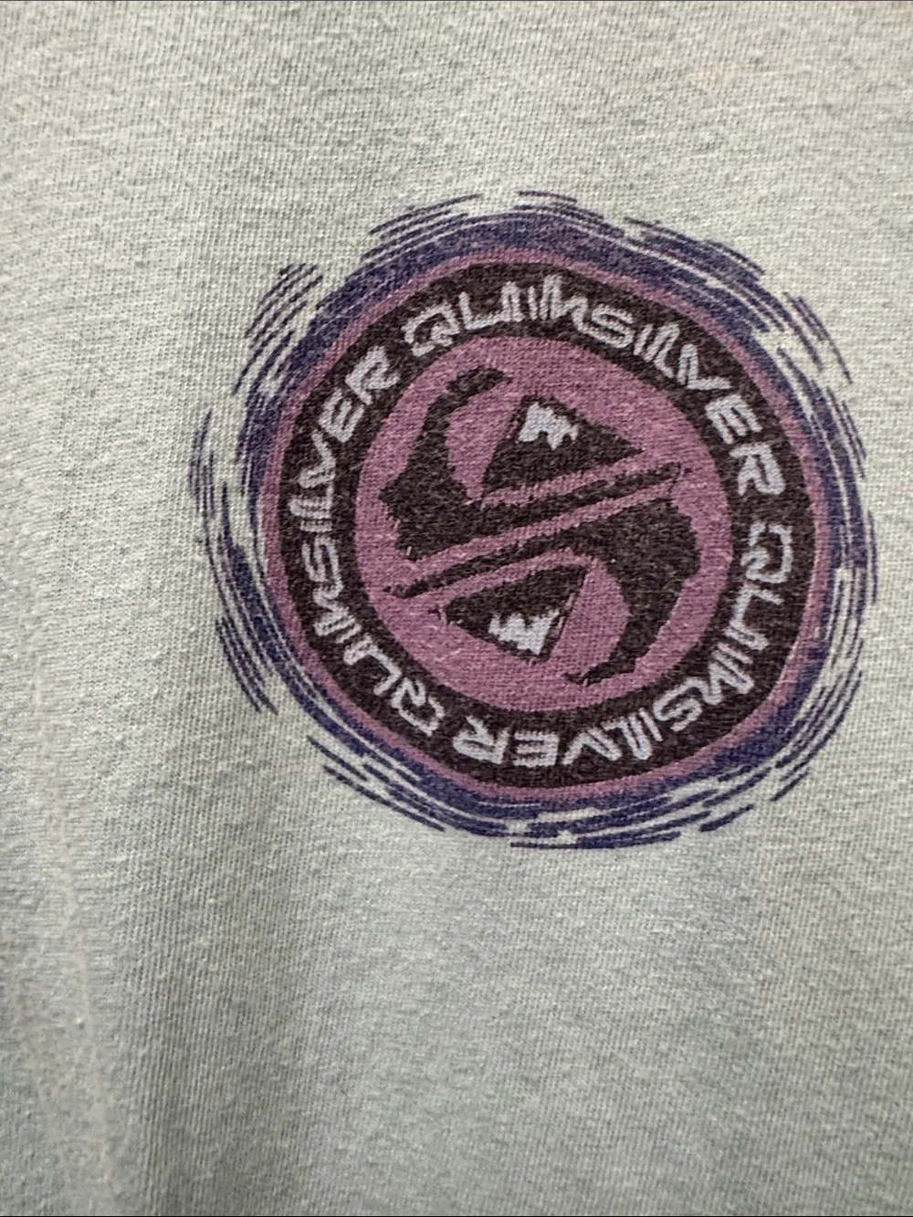 Quiksilver Light Blue Tee with Purple Graphic